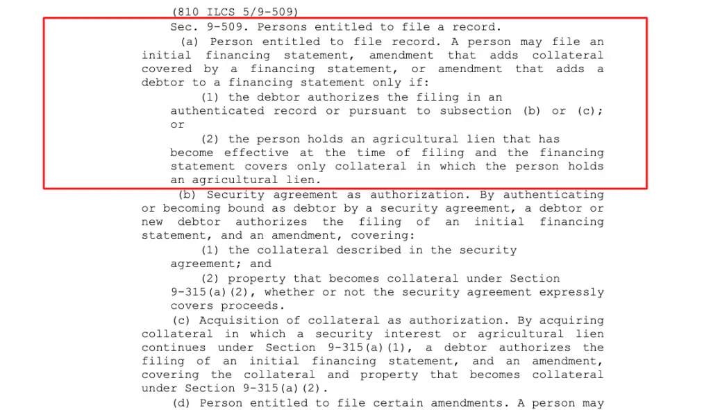 UCC Financing Statement Filing